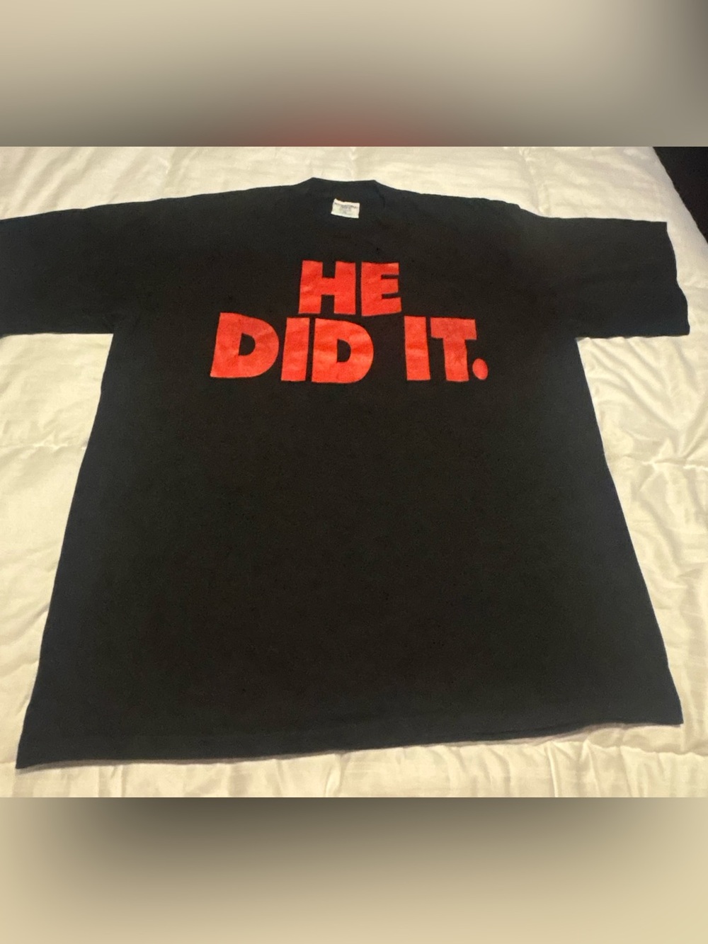 Vintage “He Did It” Parody Humor Religion T-Shirt Size XL